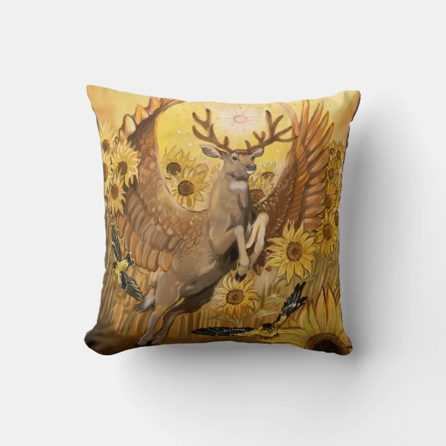 Golden Feilds Mule Deer Kissen (Vorderseite)