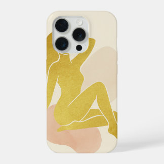 Golden Feminine Silhouette – Modern Abstract Woman iPhone 15 Pro Hülle