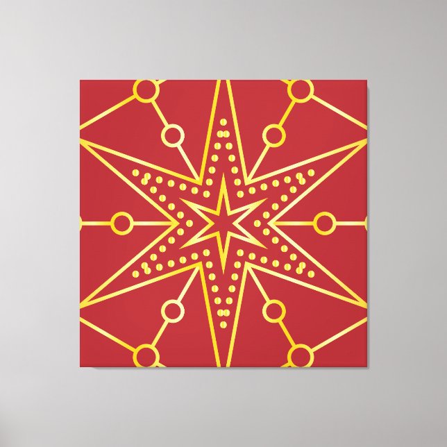 Golden Festive Starry Leinwanddruck (Vorderseite)