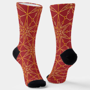 Golden Festive Starry Socken