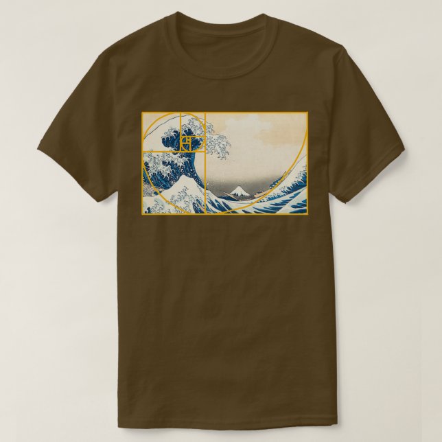 Golden Fibonacci Wave T-Shirt (Design vorne)