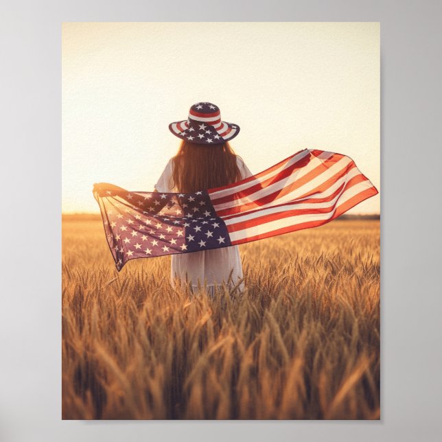 Golden Fields of Freedom – 4th of July Art Poster (Vorne)
