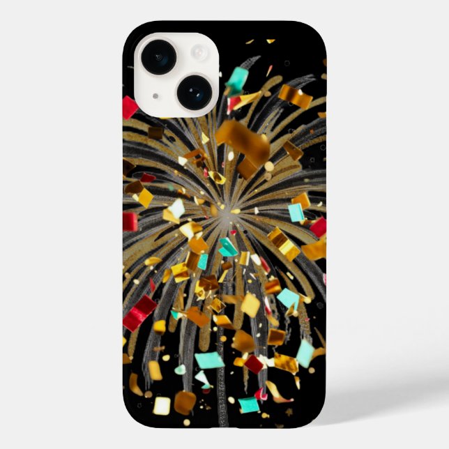 Golden Fireworks & Confetti Celebration Case-Mate iPhone Hülle (Rückseite)