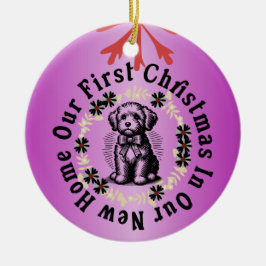 Golden First Christmas New Zuhause Lavendel Orname Keramik Ornament