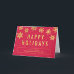 Golden Flakes Business Holiday Grußkarte Feiertagskarte<br><div class="desc">Freuen Sie sich in dieser Urlaubszeit auf diese schicken und stilvollen Urlaubskarten aus Orange Pulp Designs. Hintergrundfarbe kann online angepasst werden oder besuchen Sie orangepulpdesign.com für weitere verfügbare Farben. Auf Anfrage können Sie auch individuell gestaltete Farben und passende Artikel auswählen. Bitte kontaktieren Sie uns für Hilfe.</div>