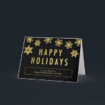 Golden Flakes Business Holiday Grußkarte Feiertagskarte<br><div class="desc">Freuen Sie sich in dieser Urlaubssaison auf die schicken und stilvollen Urlaubskarten von Orange Pulp Designs. Die Hintergrundfarbe kann online angepasst werden,  oder besuchen Sie orangepulpdesign.com für weitere verfügbare Farben. Auf Anfrage können Sie auch Farben und passende Artikel auswählen. Bitte kontaktieren Sie uns für Hilfe.</div>