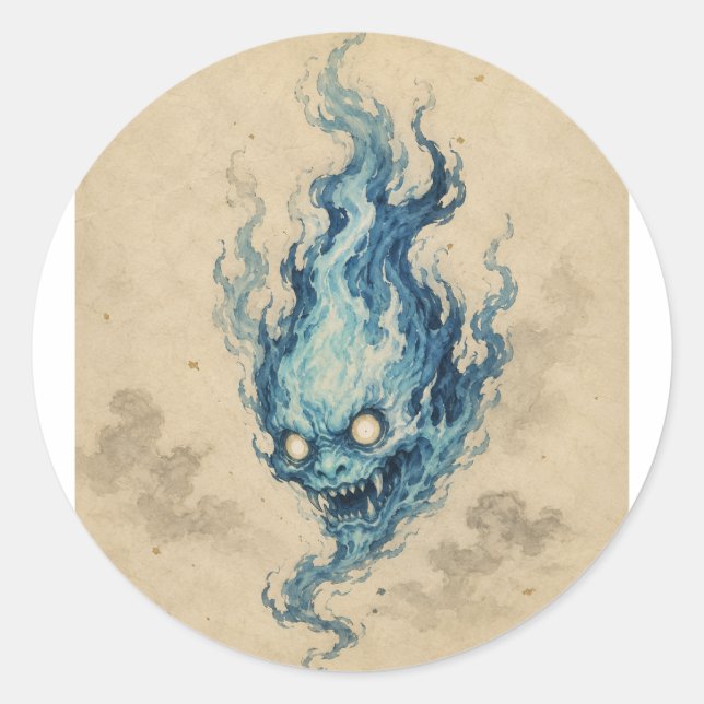 Golden Flame Onibi Spirit Aufkleber (Vorderseite)