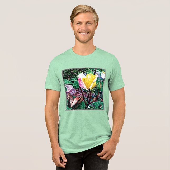 Golden Flame T-Shirt Tri-Blend Shirt (Vorderseite voll)