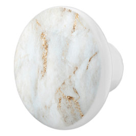 Golden Flecked White Marble Keramikknauf