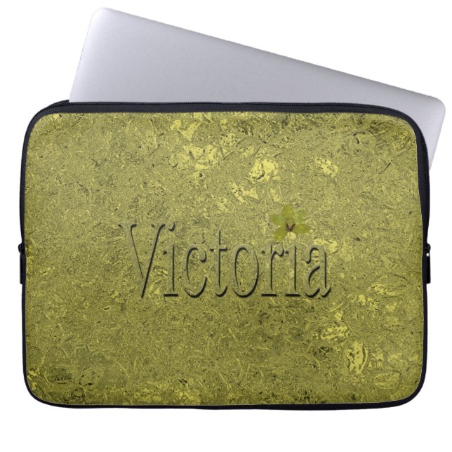 Golden Flecks Victoria Name Design, Laptopschutzhülle (Vorderseite)