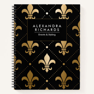 Golden Fleur-de-lis Notizbuch