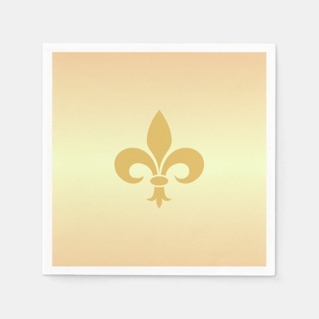 Golden Fleur-de-Lis on Golden Gradient Serviette (Vorderseite)