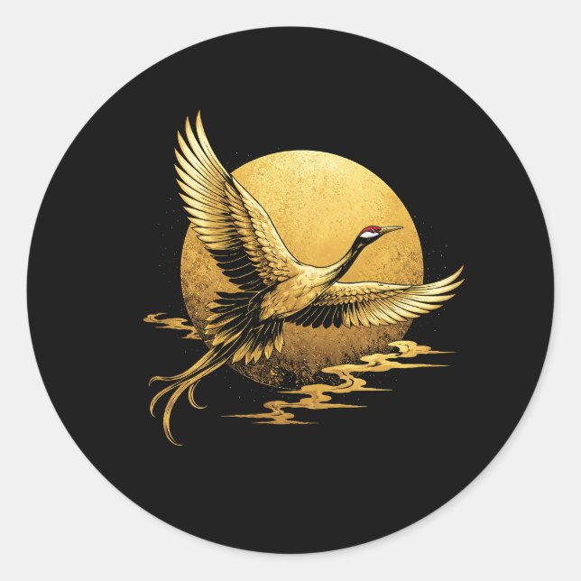 Golden Flight Runder Aufkleber (Vorderseite)