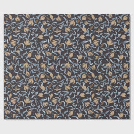 Golden Floral Arts and Crafts Geschenkpapier