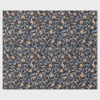 Golden Floral Arts and Crafts Geschenkpapier