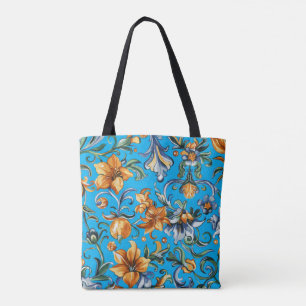 Golden Floral & Blue Iris Scroll