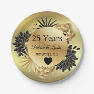 Golden Floral Boho 25-jähriges Jubiläum - WIR MACH Pappteller