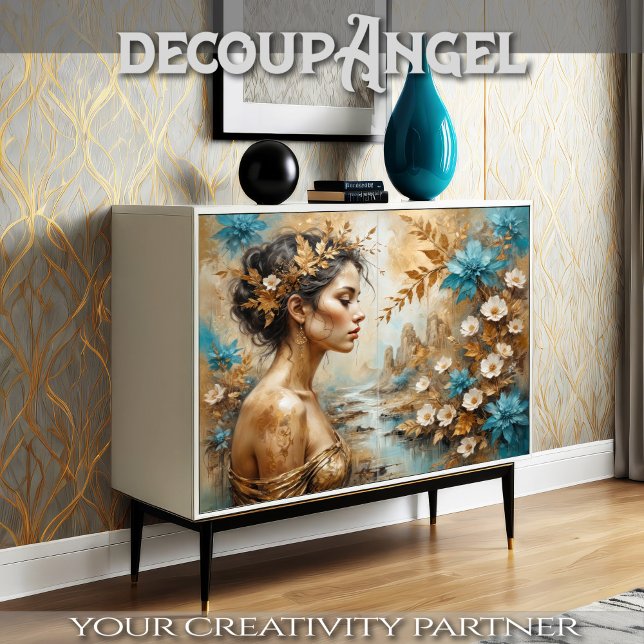 Golden Floral Charm Decoupage Seidenpapier (Von Creator hochgeladen)