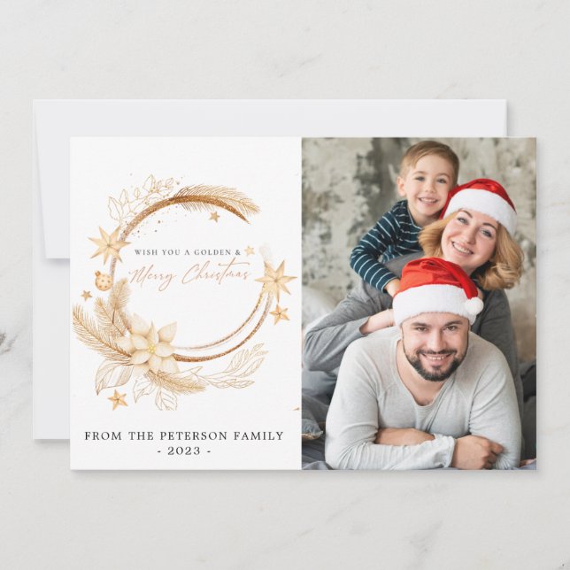 Golden Floral Crad Einladung (Vorderseite)