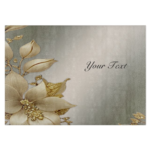 Golden Floral Cutting Board Schneidebrett (Vorderseite)
