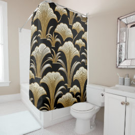 Golden Floral Duschvorhang