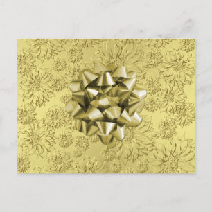 Golden Floral Foil Weihnachtsgebäck mit Bow Feiertagspostkarte