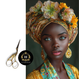 Golden Floral Goddess Portrait Seidenpapier