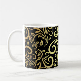 golden floral  kaffeetasse