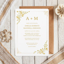 Golden Floral Minimalistischer Hochzeitsempfang