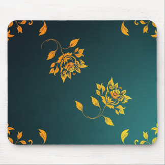 Golden Floral Mouse Pad Mousepad