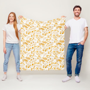 Golden Floral Muster für Herbst Fleecedecke