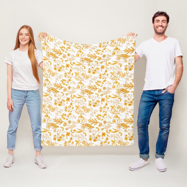 Golden Floral Muster für Herbst Fleecedecke (Beispiel)