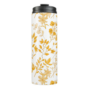 Golden Floral Muster für Herbst Thermosbecher