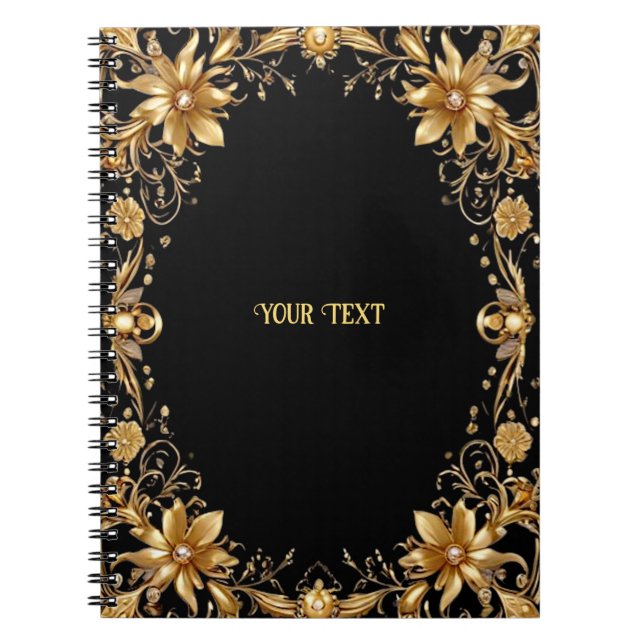 Golden Floral Notebook Notizblock (Vorderseite)