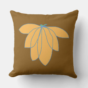 Golden Floral on Brown Kissen