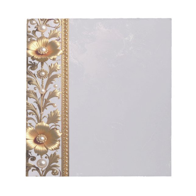 Golden Floral Ornament Notizblock (Vorderseite)