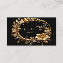 Golden Floral Ornate Frame Business Card Visitenkarte