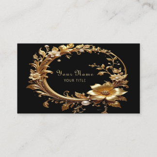 Golden Floral Ornate Frame Business Card Visitenkarte