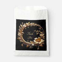 Golden Floral Ornate Frame Favor Bag Geschenktütchen