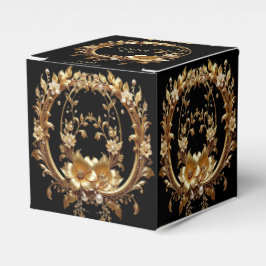 Golden Floral Ornate Frame Favor Box Geschenkschachtel