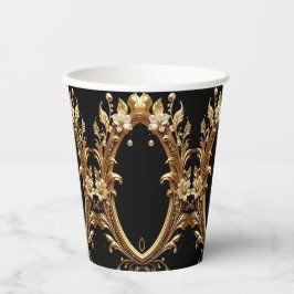 Golden Floral Ornate Paper Cups Pappbecher