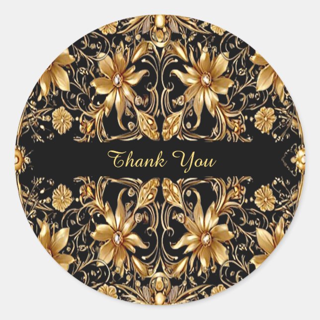 Golden Floral Sticker (Vorderseite)