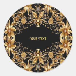 Golden Floral Sticker