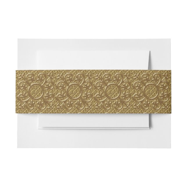 Golden Floral Swirl Wedding Bly Band (Vorderseite Beispiel)