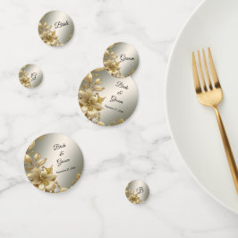Golden Floral Table Confetti Konfetti