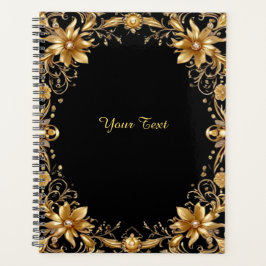 Golden Floral Wedding Planner Planer