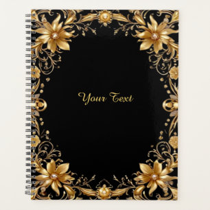 Golden Floral Wedding Planner Planer