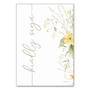 Golden Floral   Wildblume Bitte Tabelle signieren Tischnummer