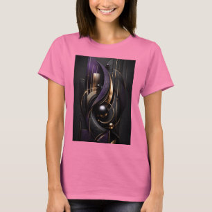 Golden Flow Ultra 3D Abstrakte Komposition T-Shirt