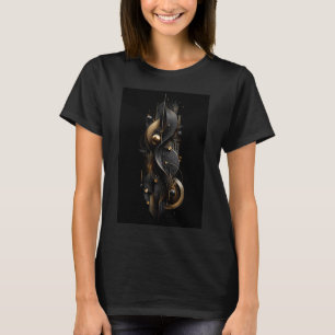 Golden Flow Ultra 3D Abstrakte Komposition T-Shirt